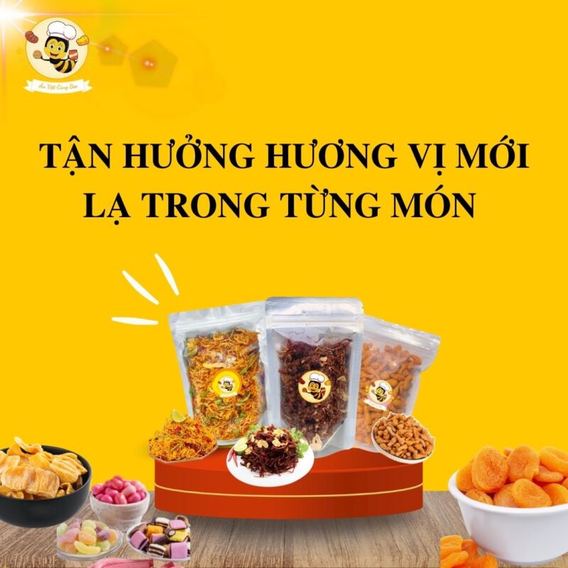 Banner ăn vặt cùng bee